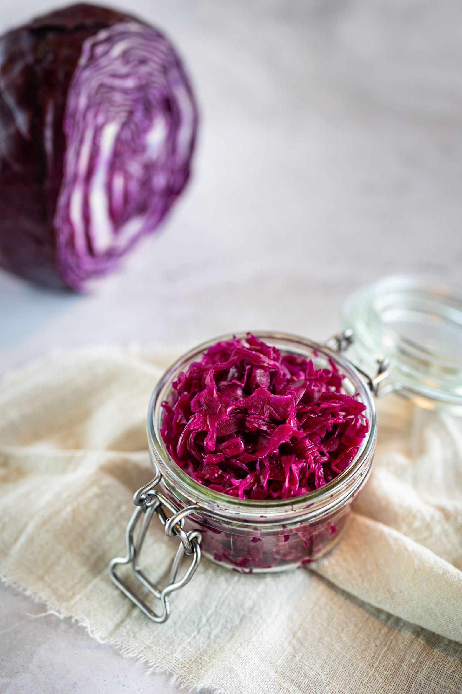 pickles de chou rouge effile